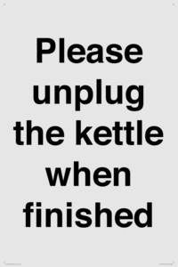 Please unplug the kettle when finished